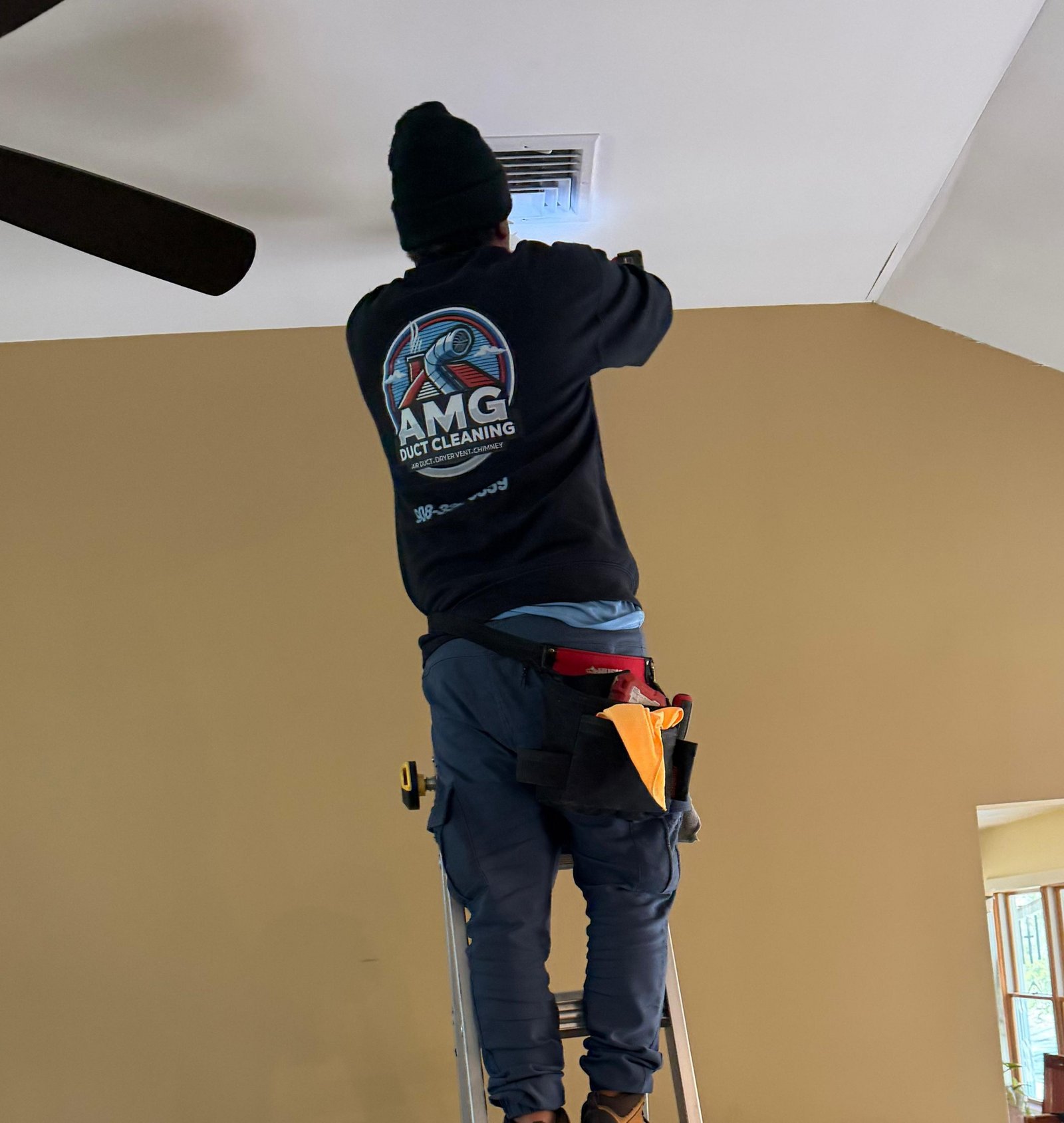 Professional air duct cleaning in a New Jersey home